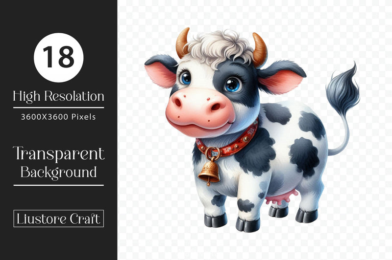 Funny Cute Cow Clipart Bundle - CraftNest - Digital Crafting and Art