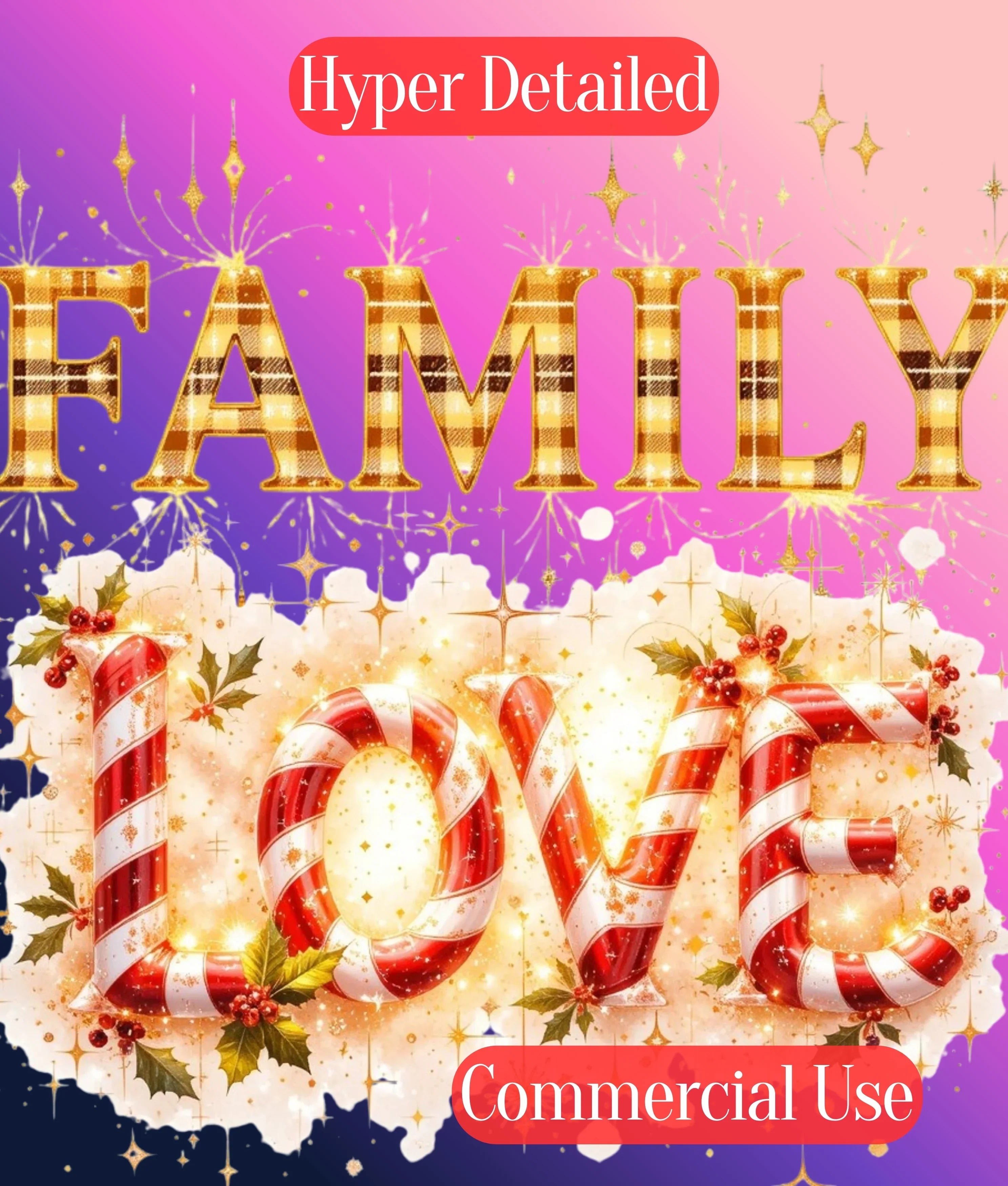 Christmas Flannel Text Clipart Bundle - CraftNest - Digital Crafting and Art