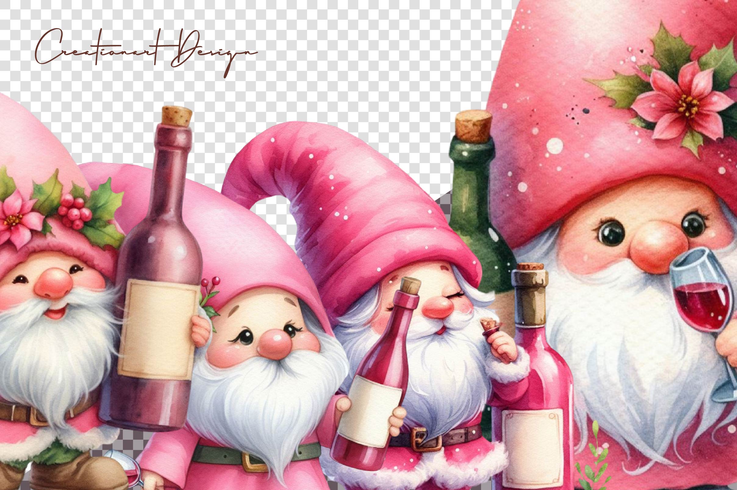Wine Gnomes Clipart Bundle - CraftNest - Digital Crafting and Art
