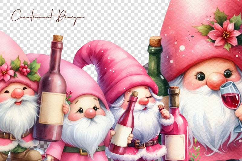 Wine Gnomes Clipart Bundle - CraftNest - Digital Crafting and Art