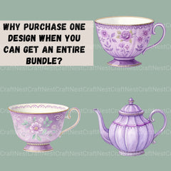 Tea Purple Clipart Bundle - CraftNest - Digital Crafting and Art