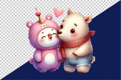 Cute Animal Kisses Clipart Bundle - CraftNest - Digital Crafting and Art