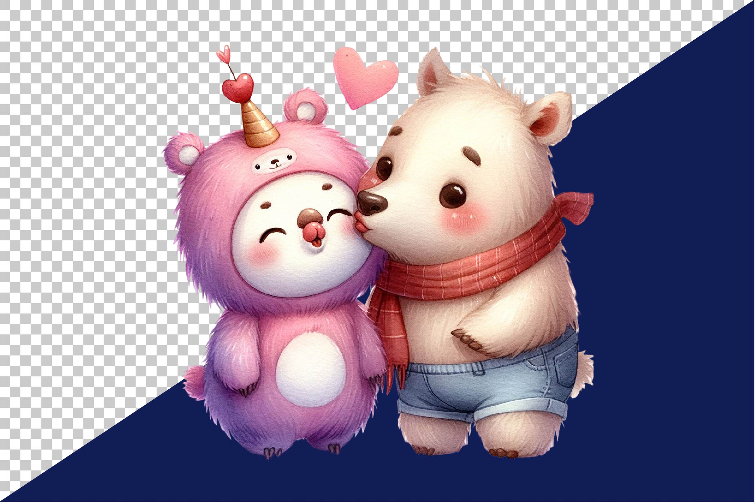 Cute Animal Kisses Clipart Bundle - CraftNest - Digital Crafting and Art