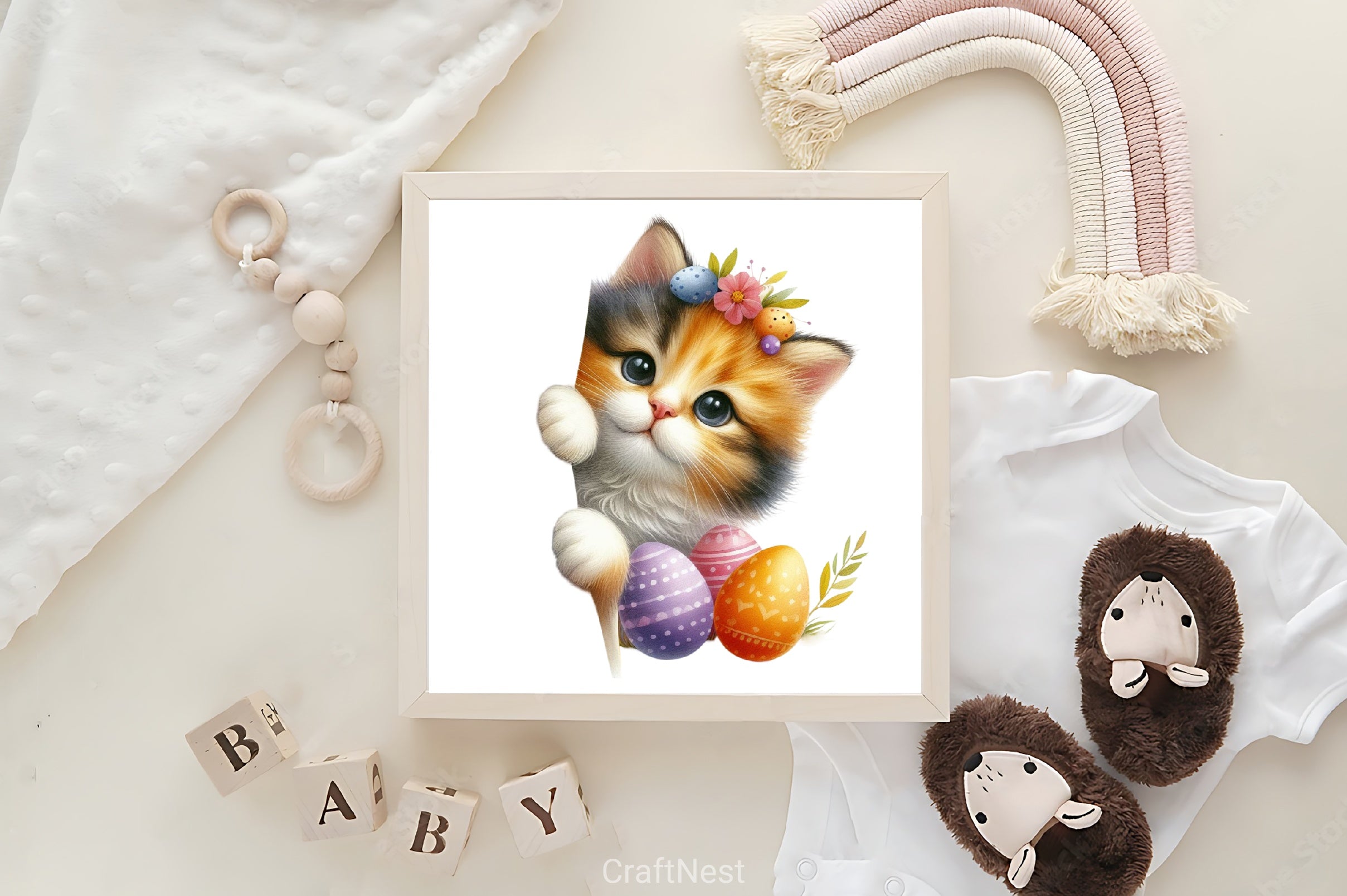 Easter Cat Peeking Clipart Bundle - CraftNest - Digital Crafting and Art