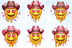 Valentine Cowboy Hat Emoji Clipart Bundle - CraftNest - Digital Crafting and Art