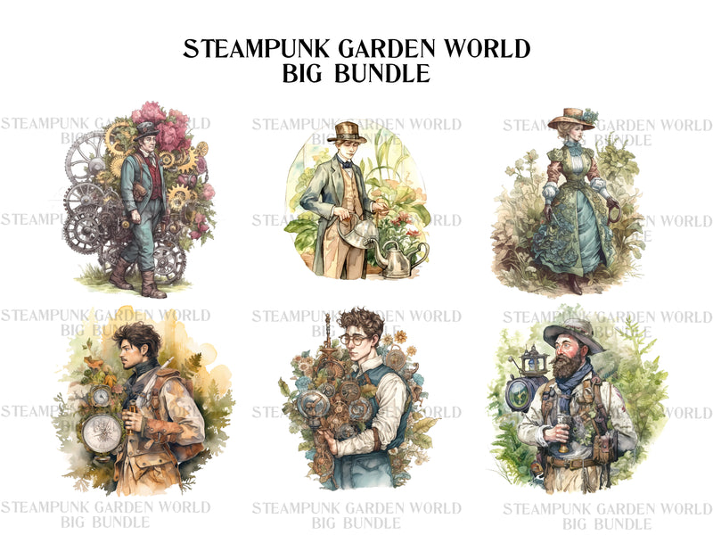 Steampunk Garden World Clipart - CraftNest