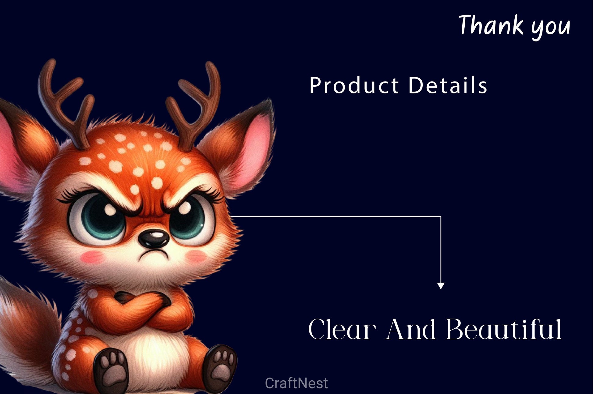 Funny Grumpy Deer Clipart Bundle - CraftNest - Digital Crafting and Art