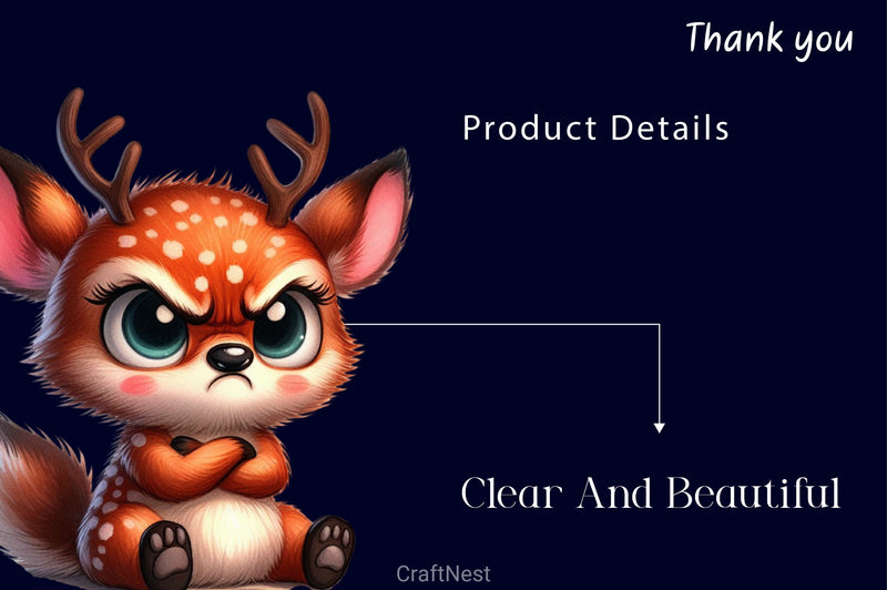 Funny Grumpy Deer Clipart Bundle - CraftNest - Digital Crafting and Art