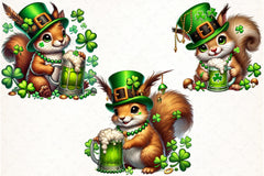 Cute Squirrel St. Patrick's Day Clipart Bundle - CraftNest - Digital Crafting and Art