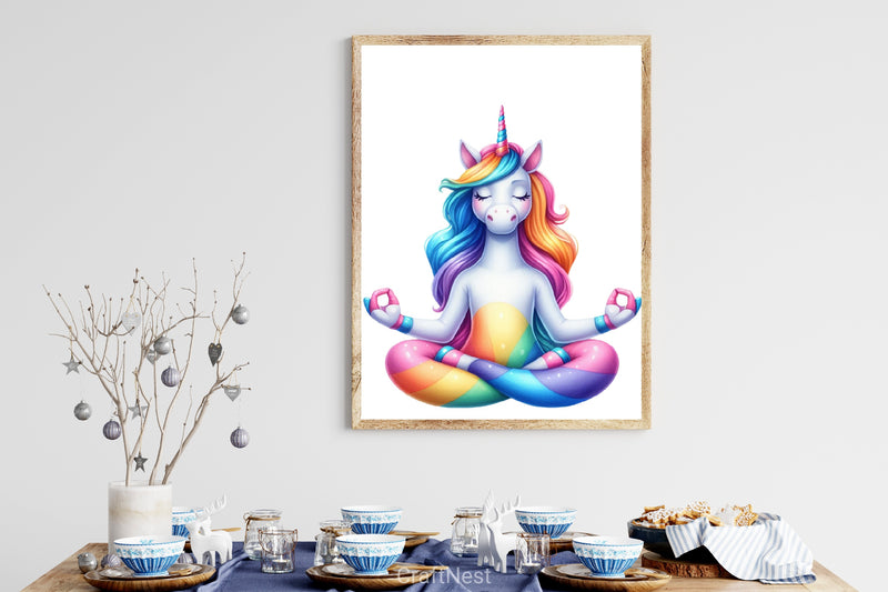 Cute Unicorn Yoga Clipart Bundle - CraftNest - Digital Crafting and Art