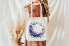 Purple Floral Wreath Clipart Bundle - CraftNest - Digital Crafting and Art