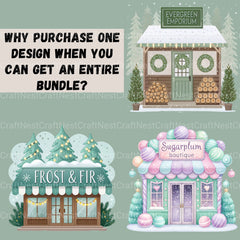 Village Shops Winter Clipart Bundle - CraftNest - Digital Crafting and Art