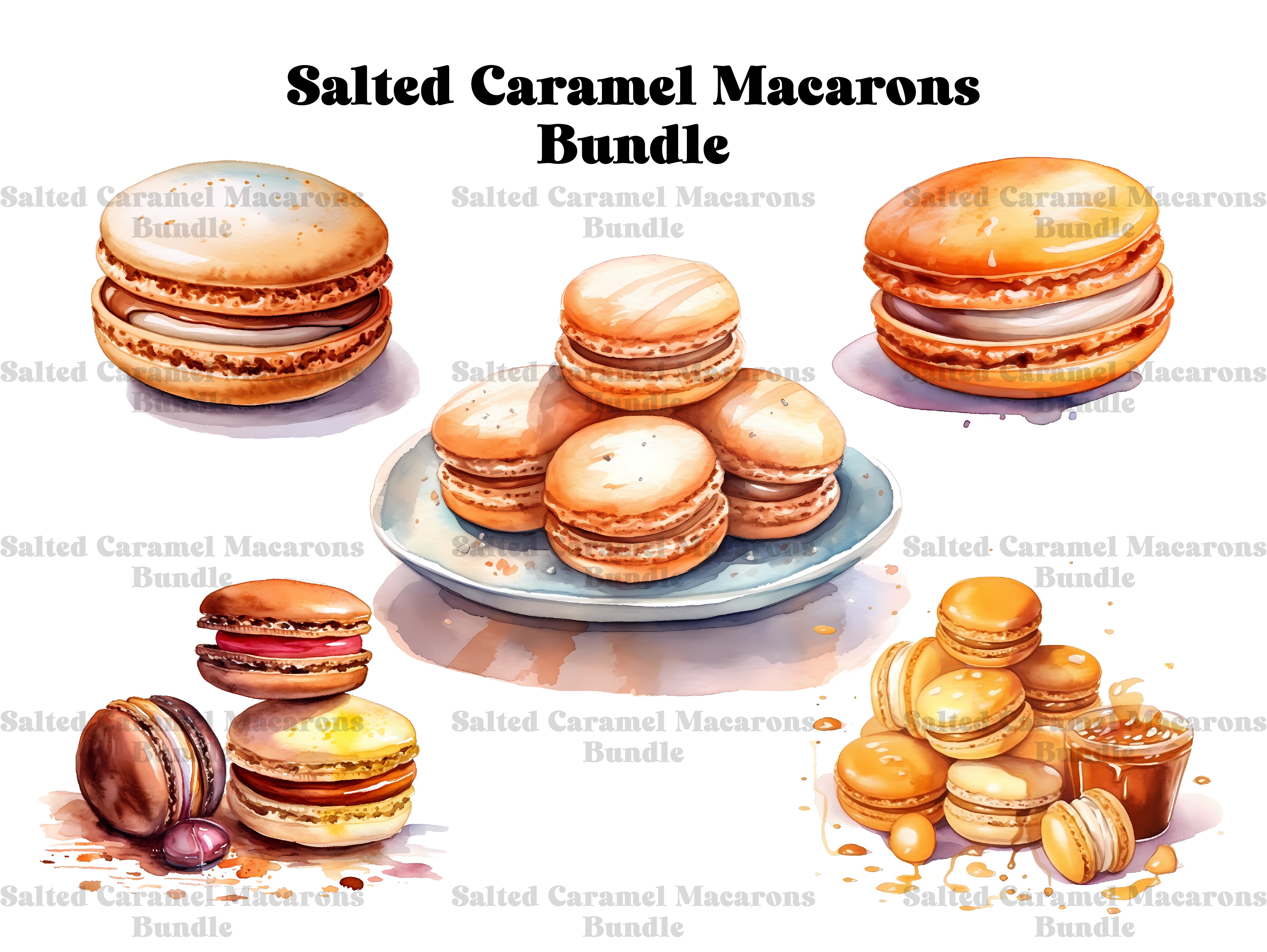 Salted Caramel Macarons Clipart - CraftNest