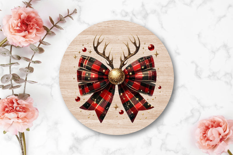 Christmas Reindeer Bow Coquette Bow Clipart Bundle - CraftNest - Digital Crafting and Art