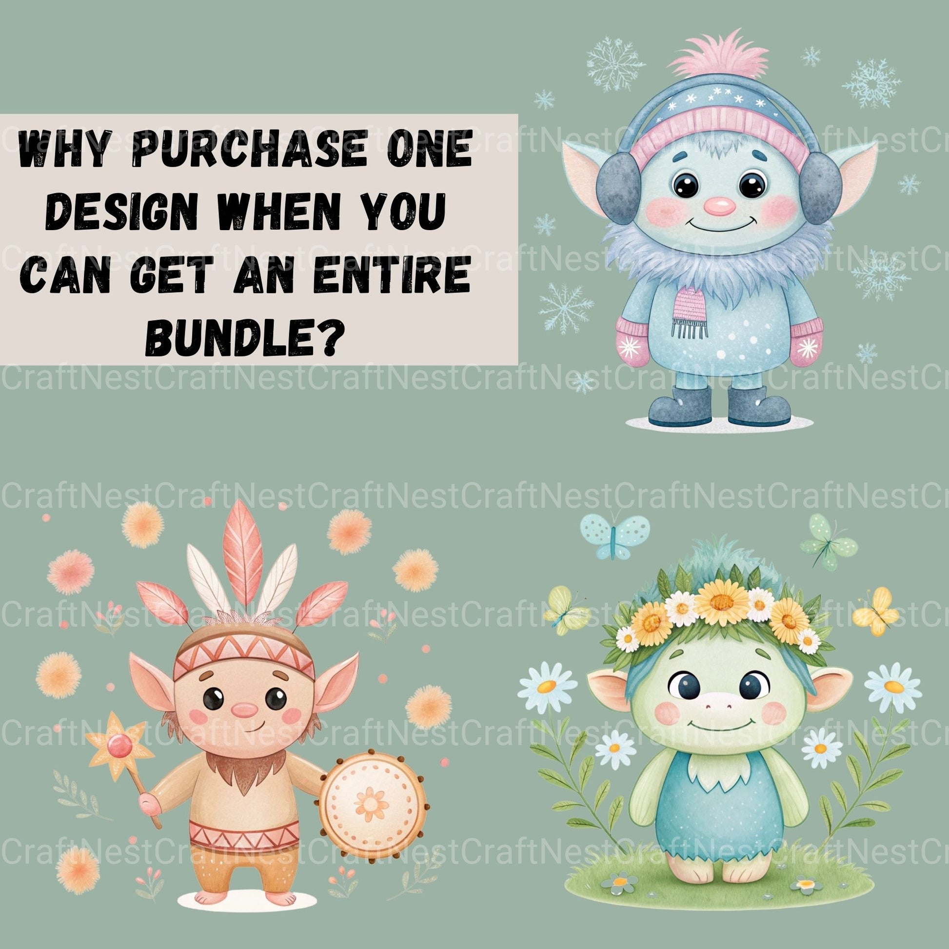 Trolls Updated Clipart Bundle - CraftNest - Digital Crafting and Art