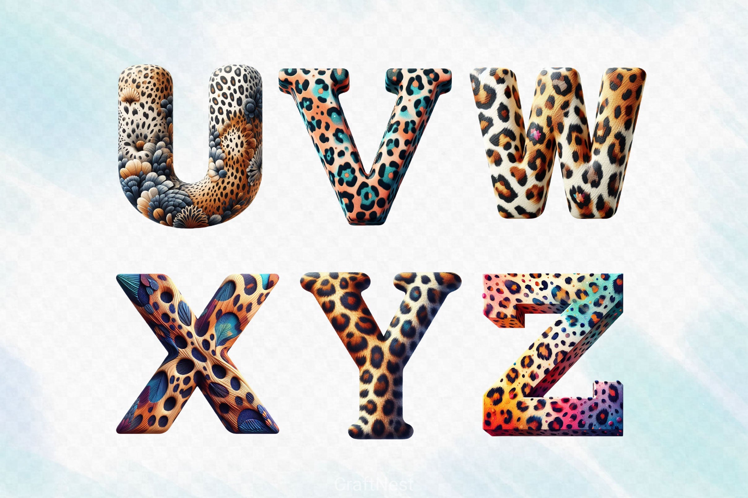 Leopard Alphabet Clipart Bundle - CraftNest - Digital Crafting and Art