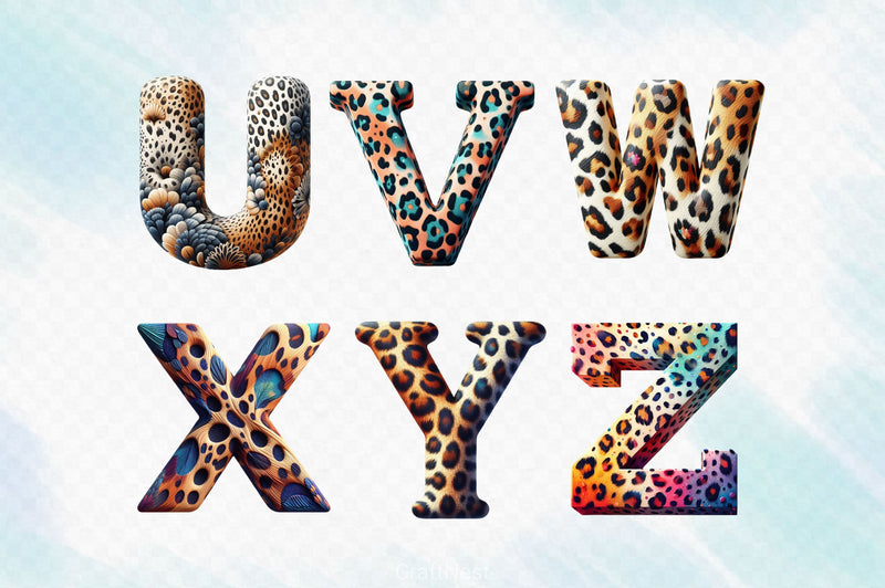 Leopard Alphabet Clipart Bundle - CraftNest - Digital Crafting and Art