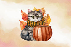 Autumn Cat Clipart Bundle - CraftNest - Digital Crafting and Art