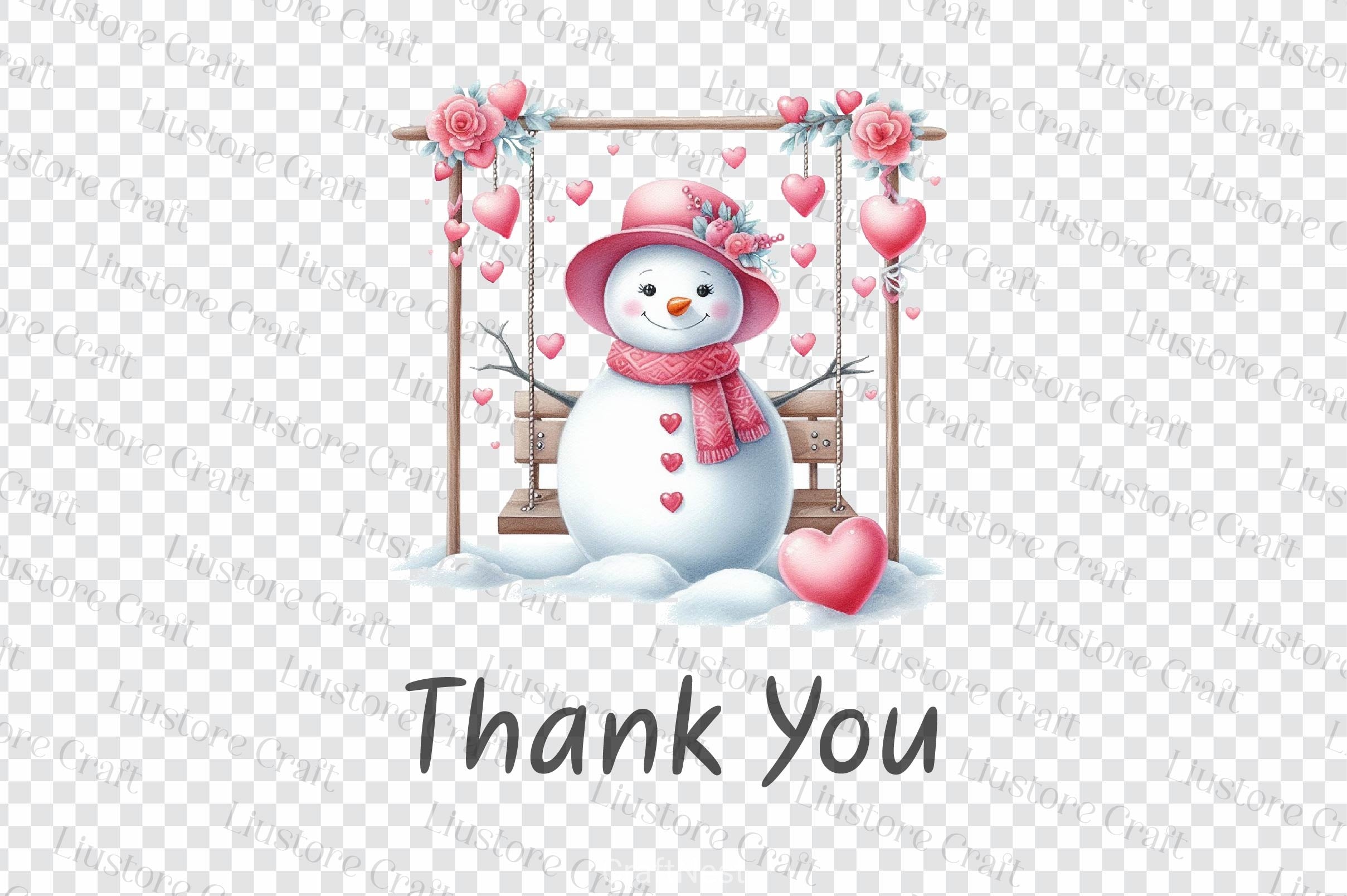 Valentines Animals On Swings Clipart Bundle - CraftNest - Digital Crafting and Art