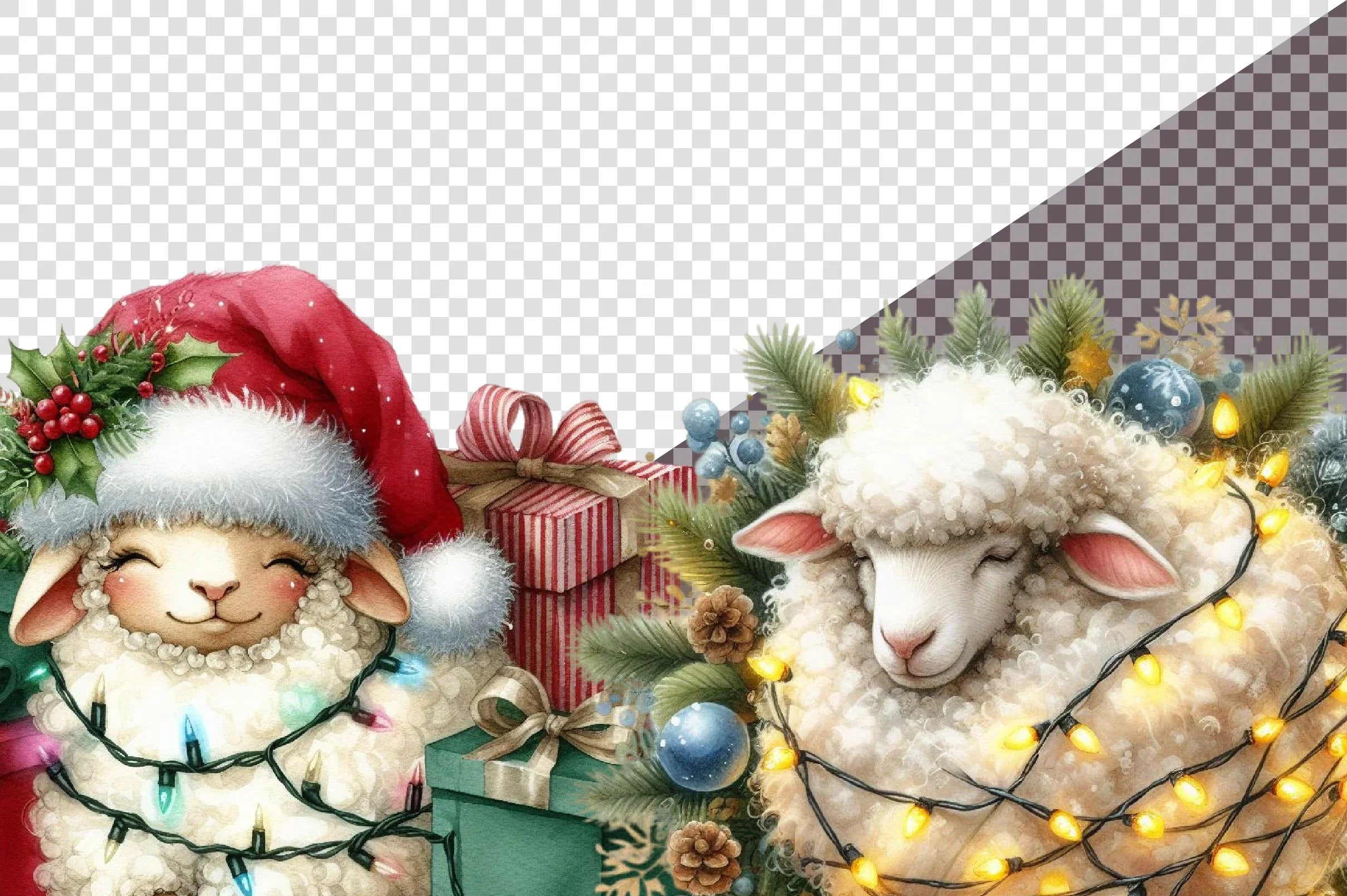 Christmas Sheep Clipart Bundle - CraftNest - Digital Crafting and Art