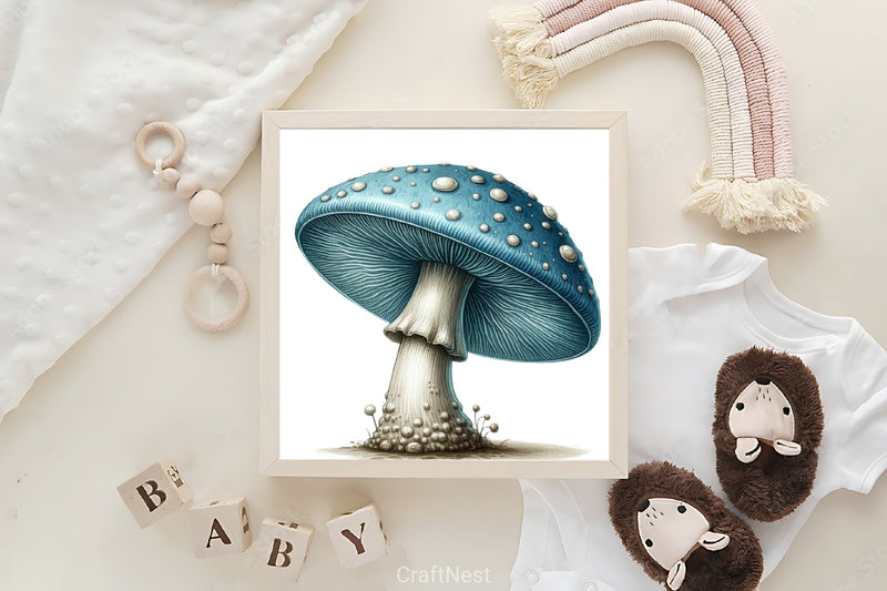 Blue Mushroom Clipart Bundle - CraftNest - Digital Crafting and Art
