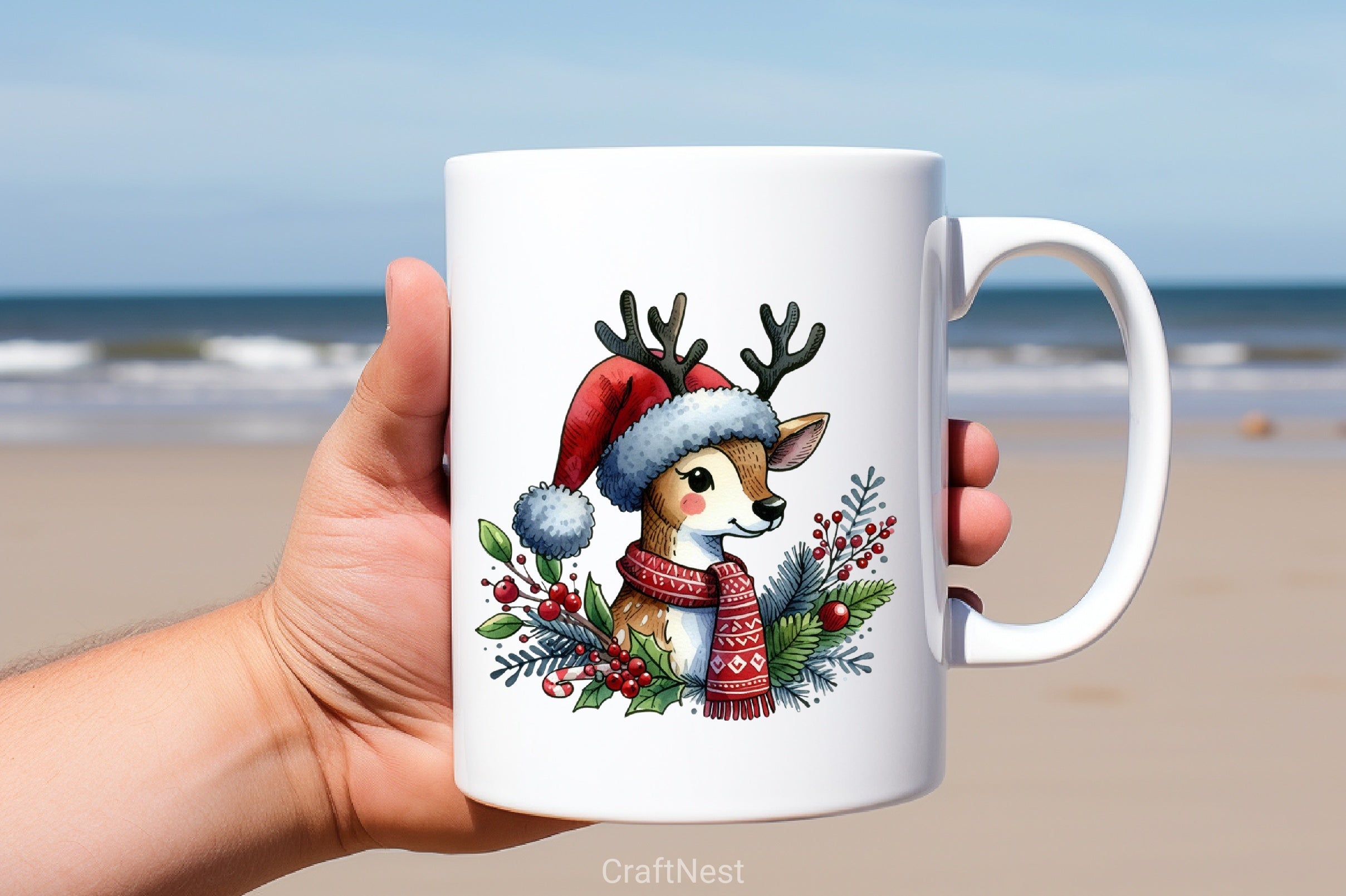 Christmas Reindeer Clipart Bundle 9 - CraftNest - Digital Crafting and Art