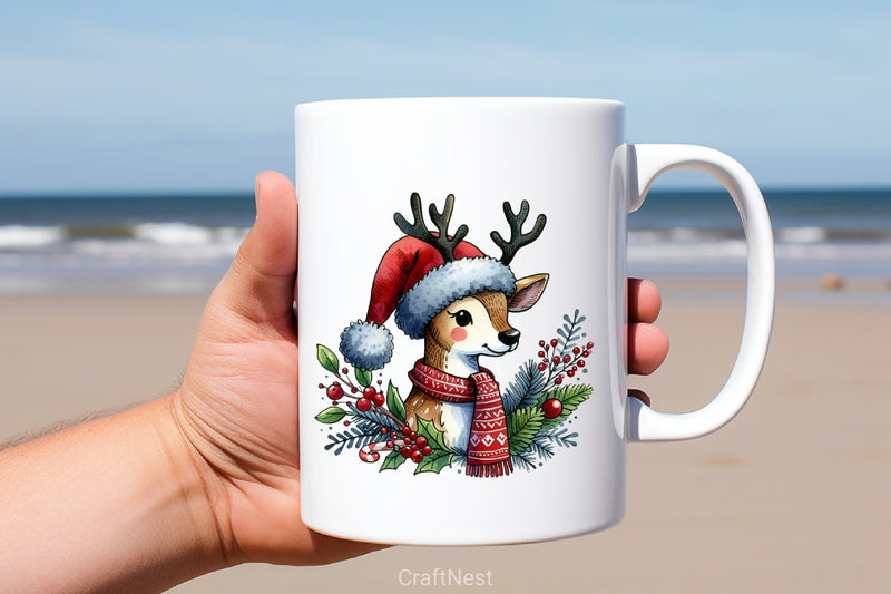 Christmas Reindeer Clipart Bundle 9 - CraftNest - Digital Crafting and Art