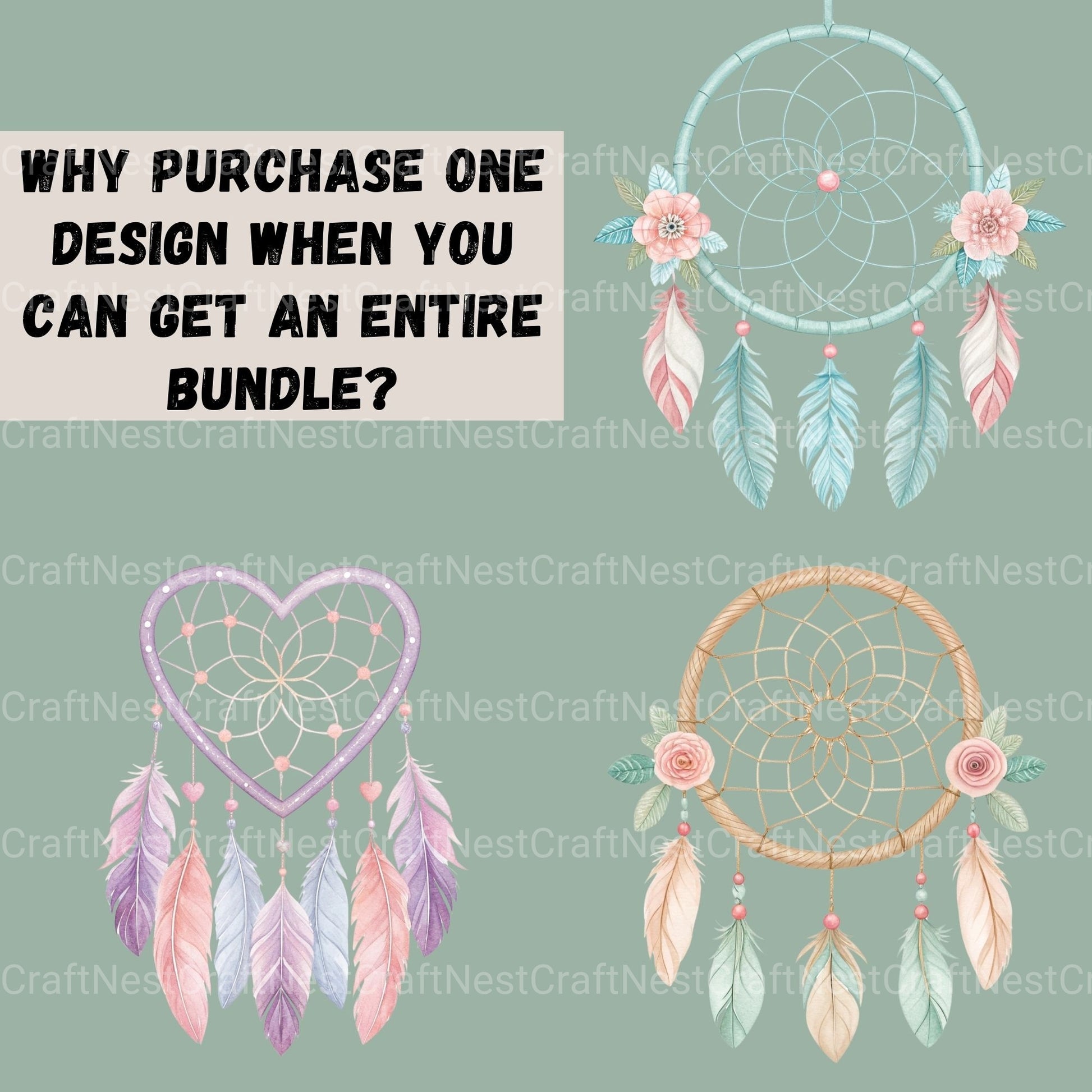 Dreamcatchers Pastel Clipart Bundle - CraftNest - Digital Crafting and Art