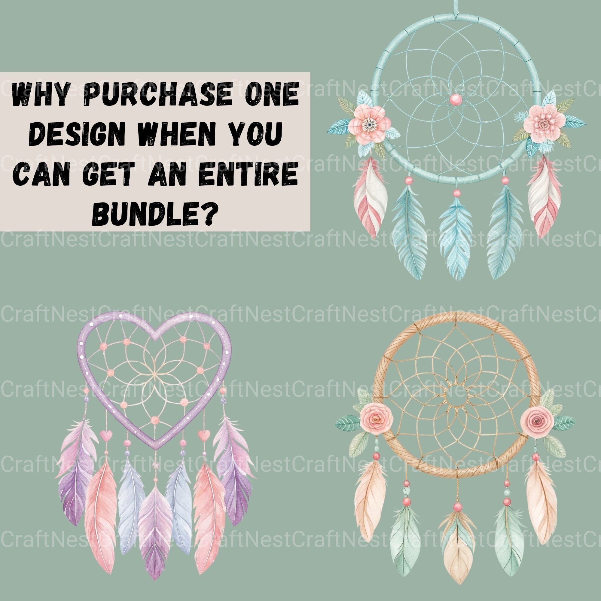 Dreamcatchers Pastel Clipart Bundle - CraftNest - Digital Crafting and Art