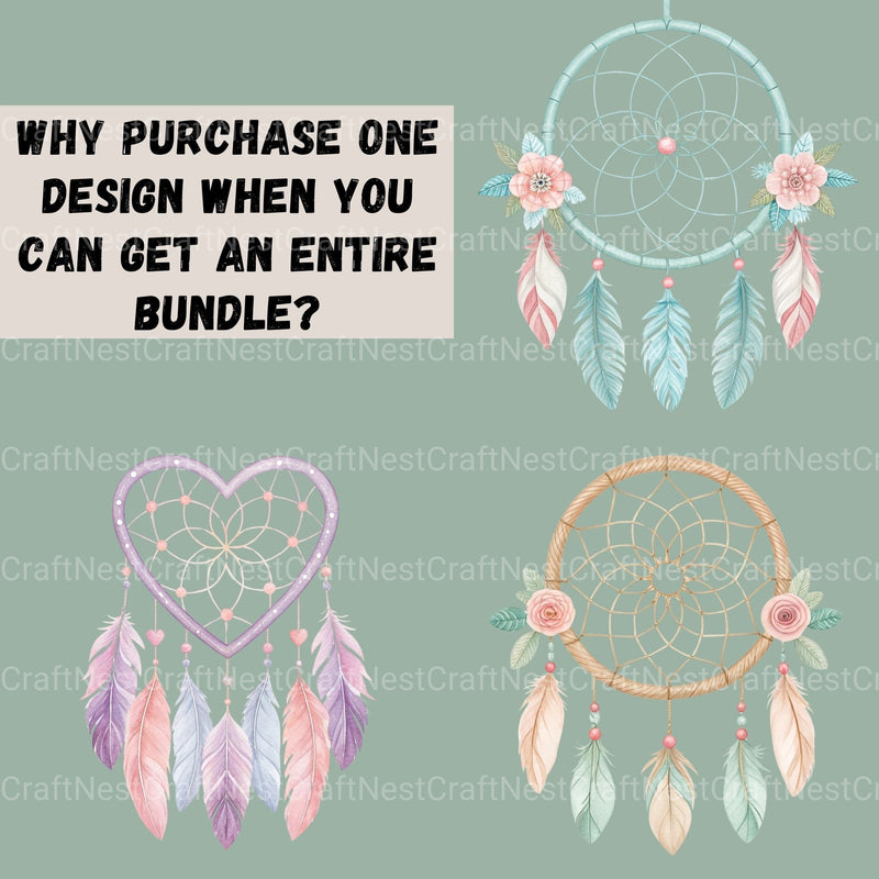 Dreamcatchers Pastel Clipart Bundle - CraftNest - Digital Crafting and Art