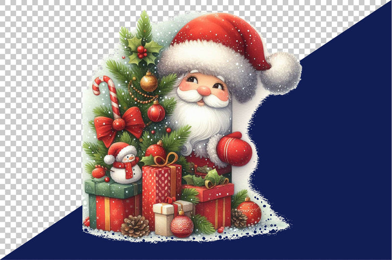 Christmas Peeking Around Corner Clipart Bundle - CraftNest - Digital Crafting and Art