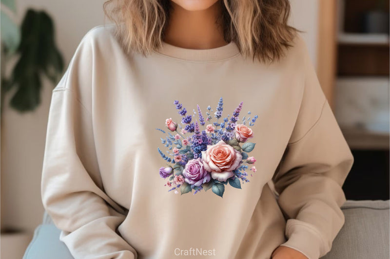 Roses & Lavender Clipart Bundle - CraftNest - Digital Crafting and Art