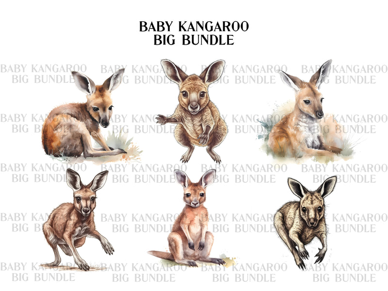 Baby Kangaroos Clipart - CraftNest