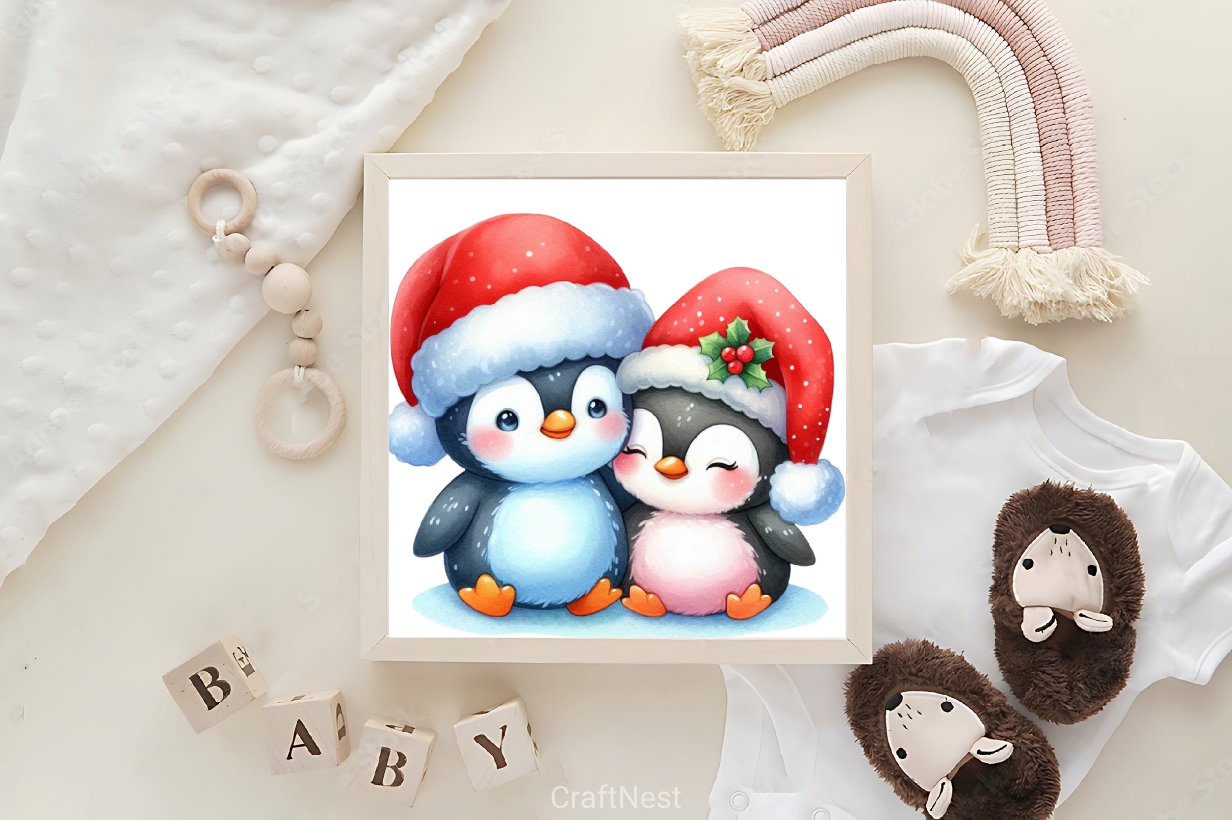 Christmas Penguin Couple Clipart Bundle - CraftNest - Digital Crafting and Art