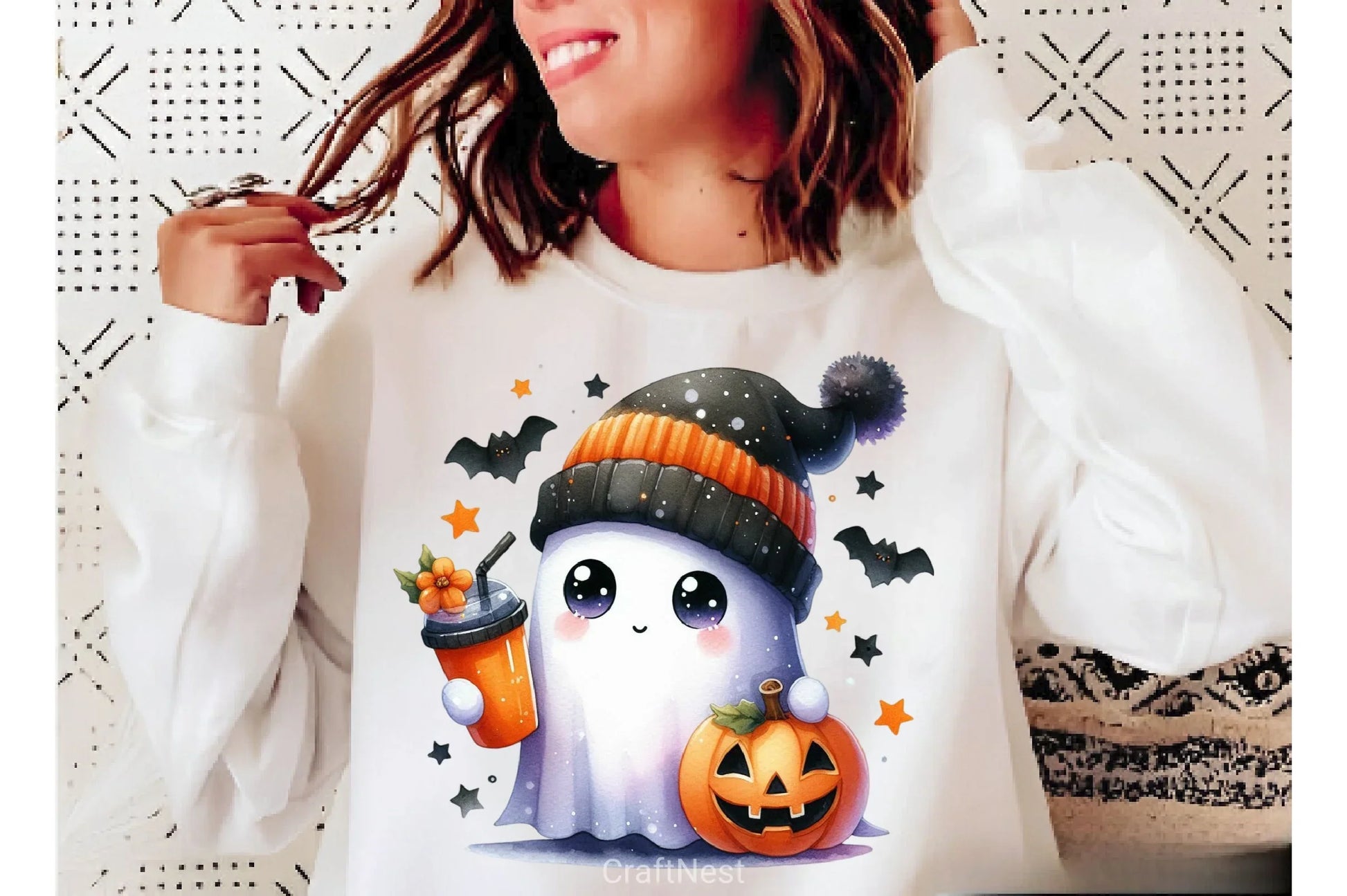 Cute Ghost Cute Halloween Clipart Bundle 13 - CraftNest - Digital Crafting and Art