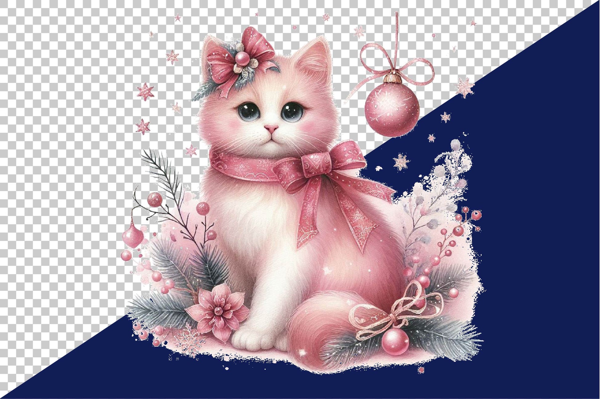 Cute Little Pink Cat Clipart Bundle - CraftNest - Digital Crafting and Art