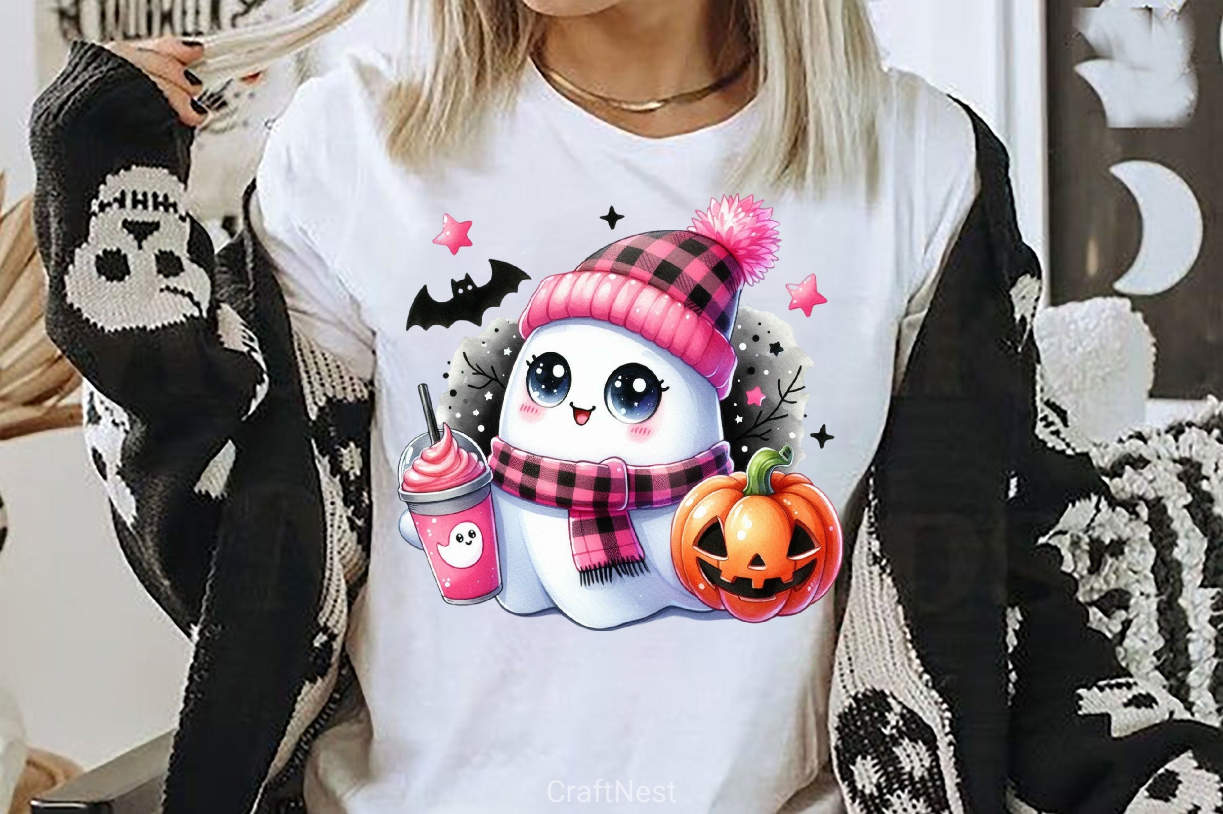 Cute Ghost Cute Halloween Clipart Bundle 15 - CraftNest - Digital Crafting and Art