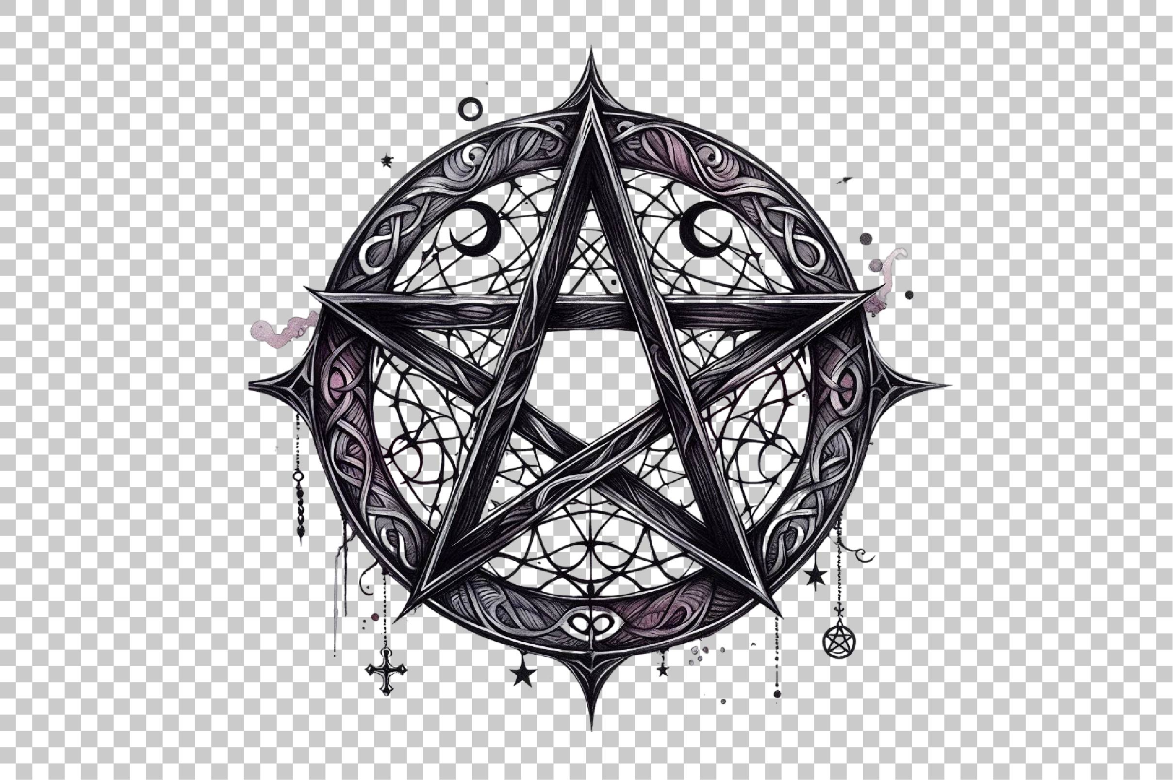 Watercolour Pentagram Clipart Bundle - CraftNest - Digital Crafting and Art