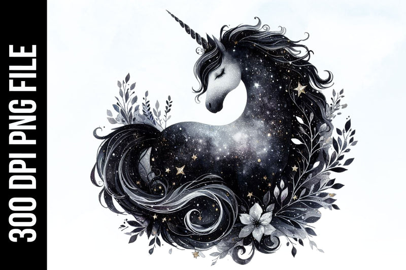 Black Unicorn Clipart Bundle - CraftNest - Digital Crafting and Art