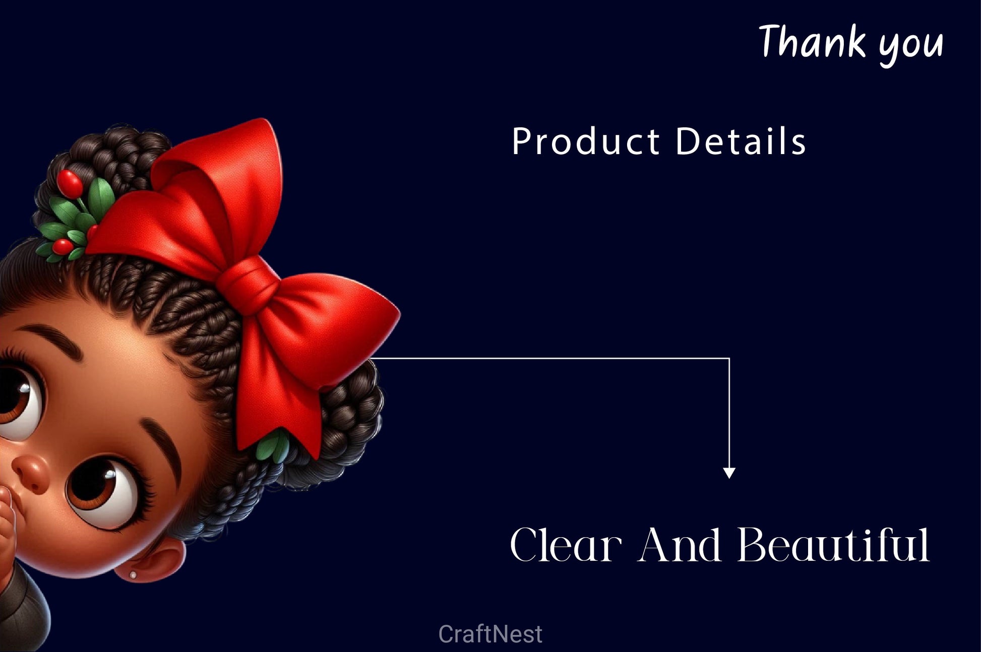 Peeking African American Little Girl Clipart Bundle 4 - CraftNest - Digital Crafting and Art