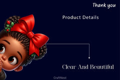 Peeking African American Little Girl Clipart Bundle 4 - CraftNest - Digital Crafting and Art