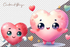 Cute Heart Character Clipart Bundle - CraftNest - Digital Crafting and Art