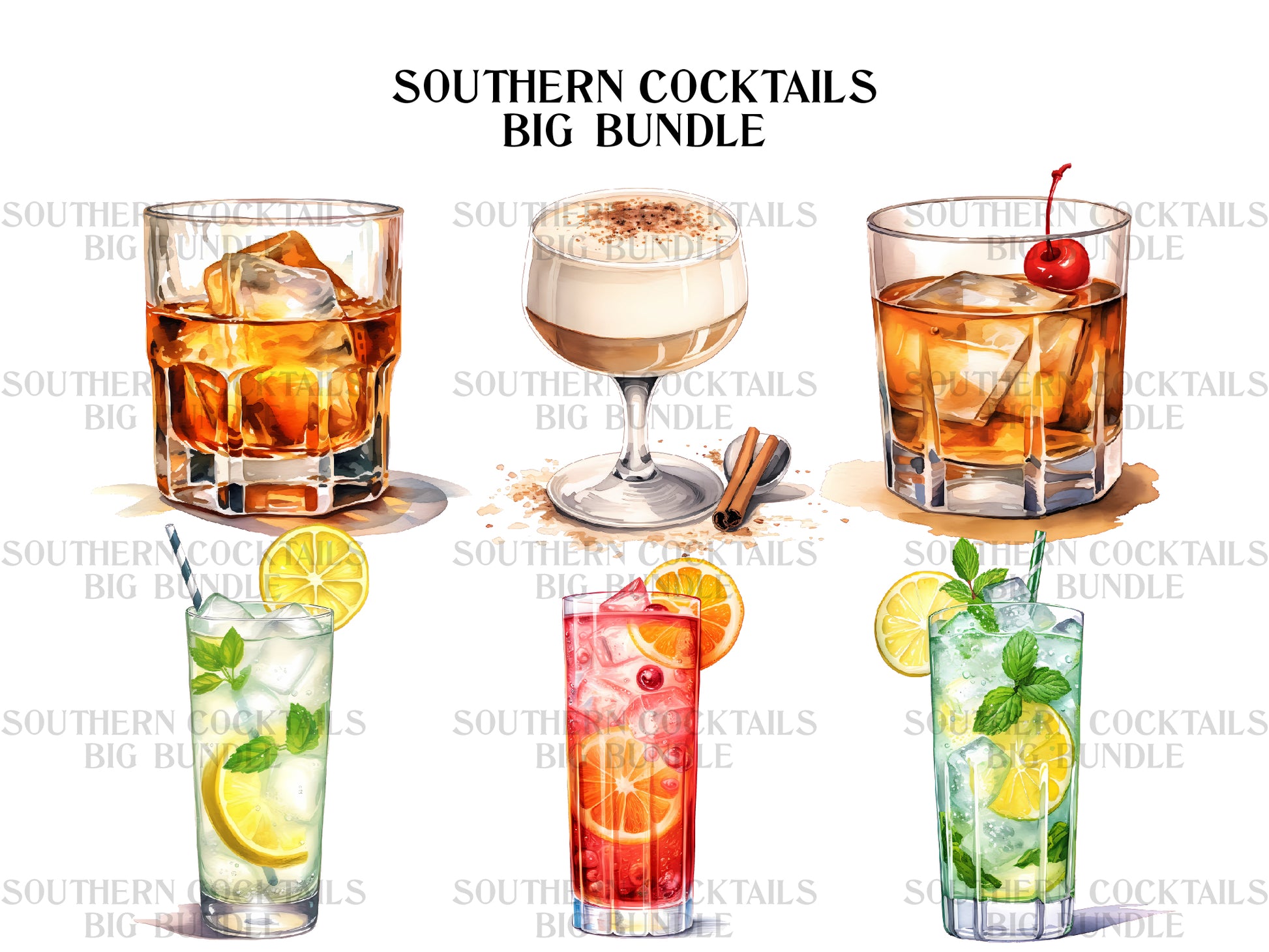 Southern Cocktails Clipart - CraftNest