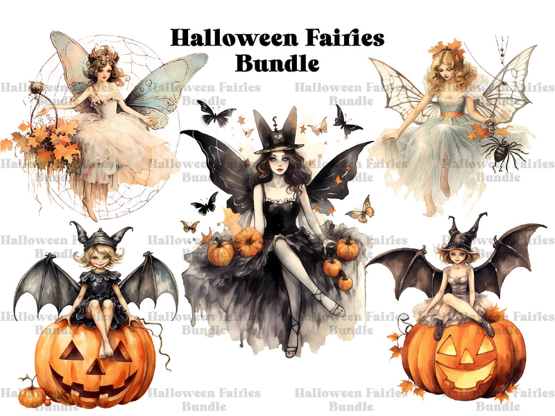 Halloween Fairies Clipart - CraftNest