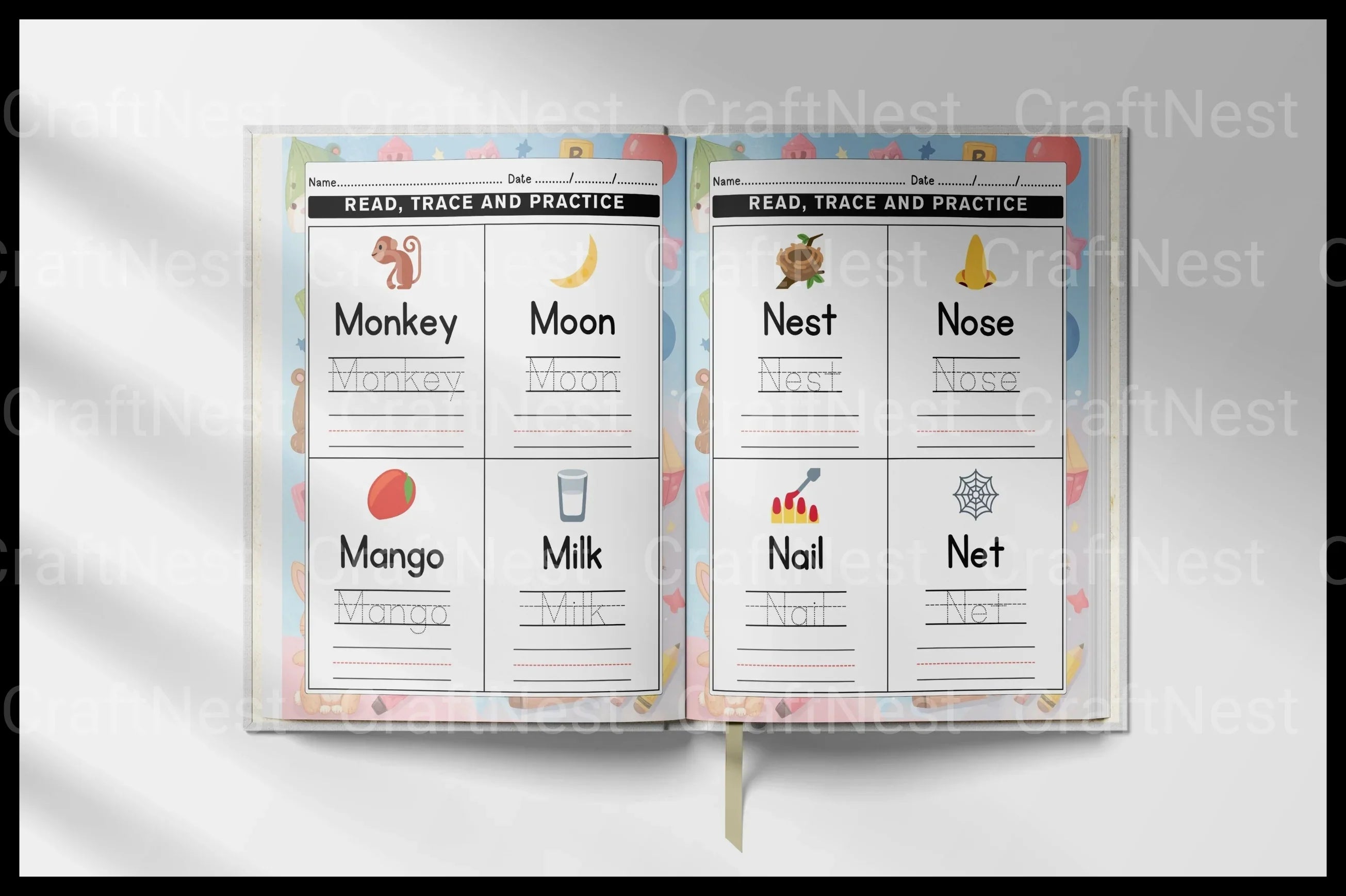 Word Tracing Worksheets for Kids - CraftNest - Digital Crafting and Art