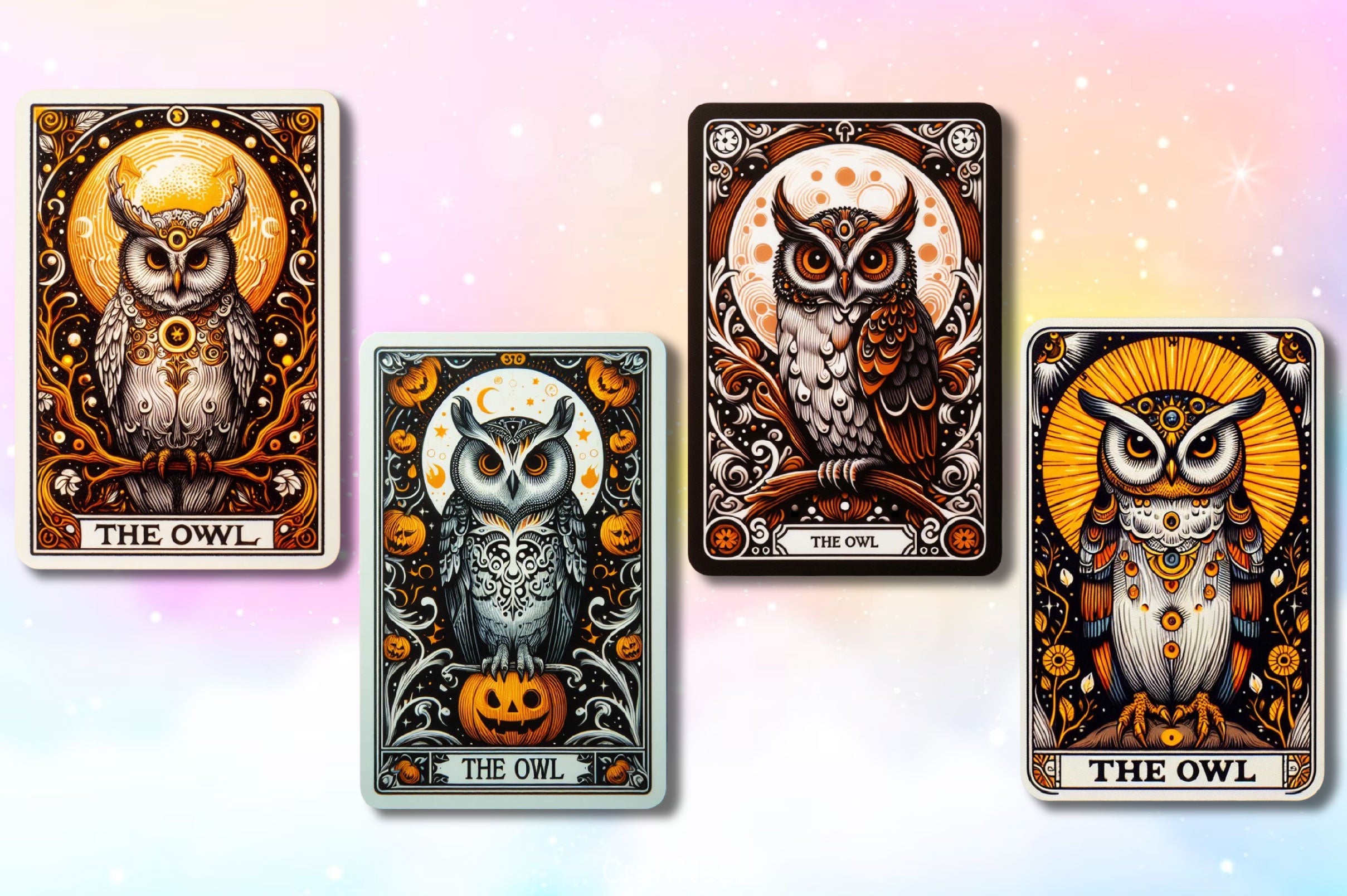 Halloween Owl Tarot Card Clipart Bundle - CraftNest - Digital Crafting and Art