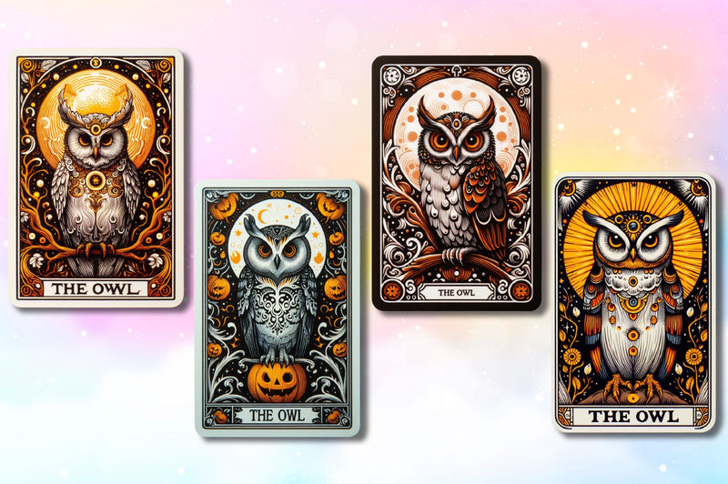 Halloween Owl Tarot Card Clipart Bundle - CraftNest - Digital Crafting and Art
