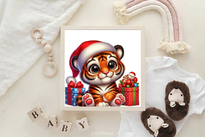 Cute Tigers Christmas Clipart Bundle - CraftNest - Digital Crafting and Art