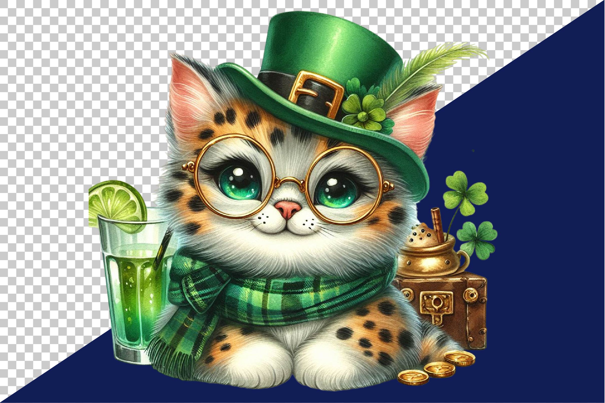 St Patrick's Cat Clipart Bundle - CraftNest - Digital Crafting and Art