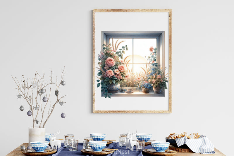 Floral Window Clipart Bundle - CraftNest - Digital Crafting and Art